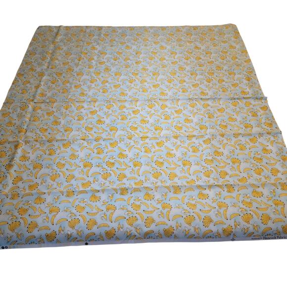 Hancock Fabrics Cotton 1ydx44 Bananas Print Blue Yellow Quilting Sewing Fabric - Picture 9 of 10